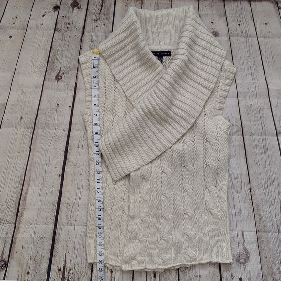 Calvin Klein Beige Open Front Cardigan Vest - Picture 4 of 8